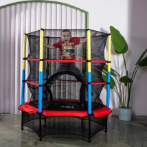 Батут DFC JUMP KIDS 55" красный с желто-синими стойками